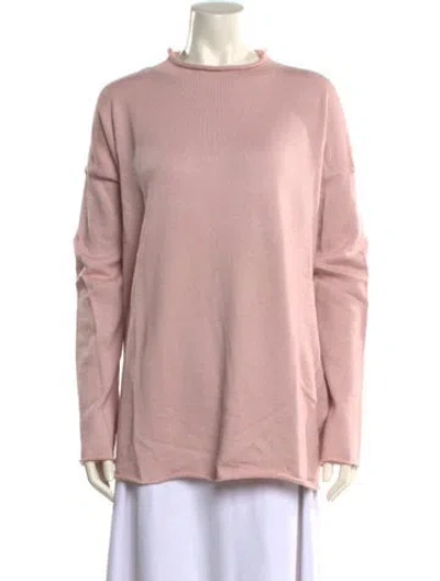 Pre-owned Mansur Gavriel Baby Alpaca Mock Neck Sweater In Pink