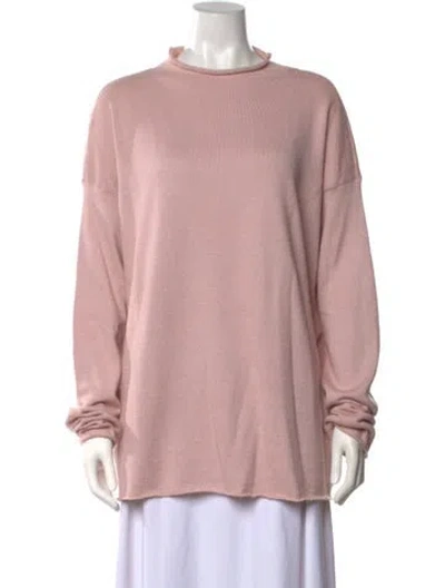 Pre-owned Mansur Gavriel Baby Alpaca Mock Neck Sweater W/ Tags In Pink