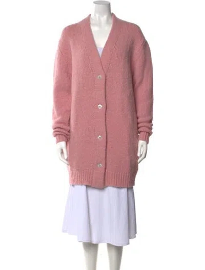 Pre-owned Mansur Gavriel Baby Alpaca V-neck Sweater In Pink