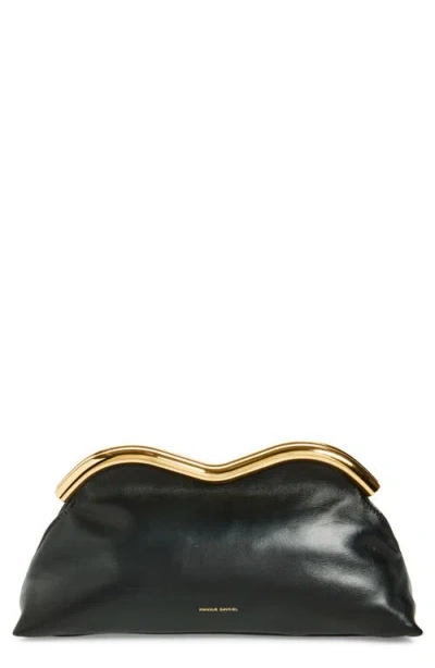 Mansur Gavriel Baci Leather Frame Shoulder Bag In Black/flamma