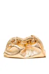 Mansur Gavriel Mini Cloud Metallic-finish Clutch In Oro Marroni