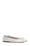 Mansur Gavriel Ballet Flat In Crinkle Silver