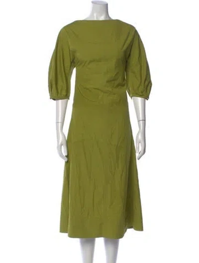Pre-owned Mansur Gavriel Bateau Neckline Long Dress In Green