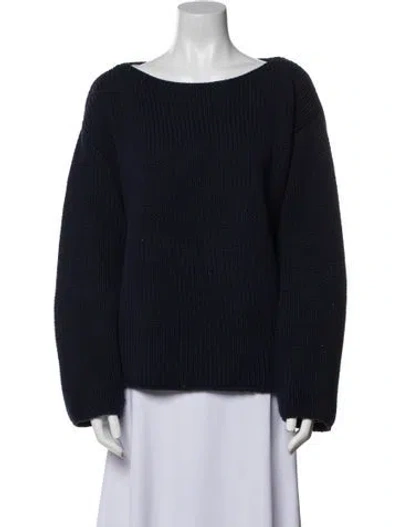 Pre-owned Mansur Gavriel Bateau Neckline Sweater In Blue