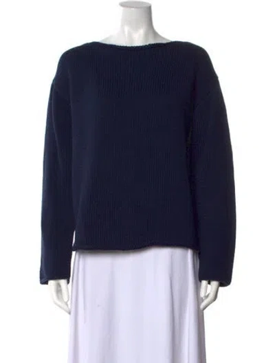 Pre-owned Mansur Gavriel Bateau Neckline Sweater In Blue