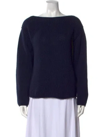 Pre-owned Mansur Gavriel Bateau Neckline Sweater In Blue