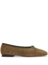 Mansur Gavriel Square Toe Ballerina In Brown