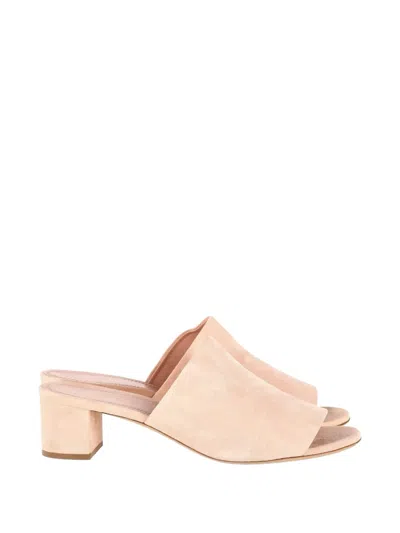Pre-owned Mansur Gavriel Block-heel Mule Sandals In Pink