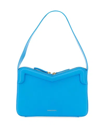 Mansur Gavriel Leather Logo-print Shoulder-bag In Blue