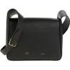 Mansur Gavriel Box Leather Shoulder Bag In Black