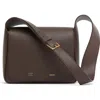 Mansur Gavriel Box Leather Shoulder Bag In Chocolate