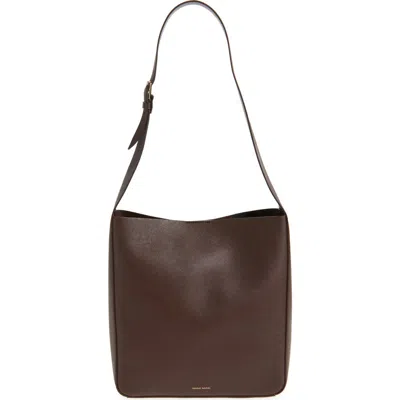 Mansur Gavriel Box Leather Tote In Chocolate