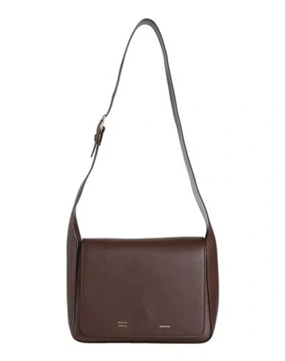 Mansur Gavriel Box Woman Shoulder Bag Dark Brown Size - Leather