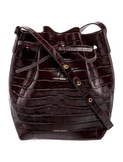 Pre-owned Mansur Gavriel Bucket Bag In Burgundy