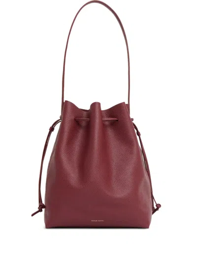 Mansur Gavriel Cabas Drawstring Bucket Bag In Red