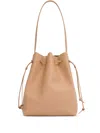 Mansur Gavriel Cabas Leather Drawstring Bucket Bag In Neutral
