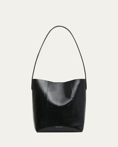 Mansur Gavriel Cabas Mini Watersnake Everyday Shoulder Bag In Black