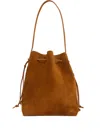 Mansur Gavriel Cabas Suede Drawstring Bucket Bag In Brown