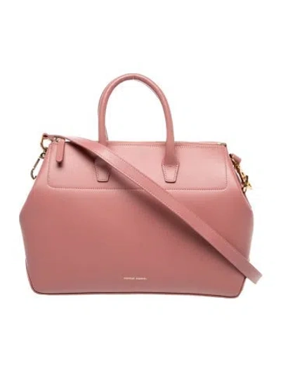 Pre-owned Mansur Gavriel Calf Leather Top Handle Bag In Pink