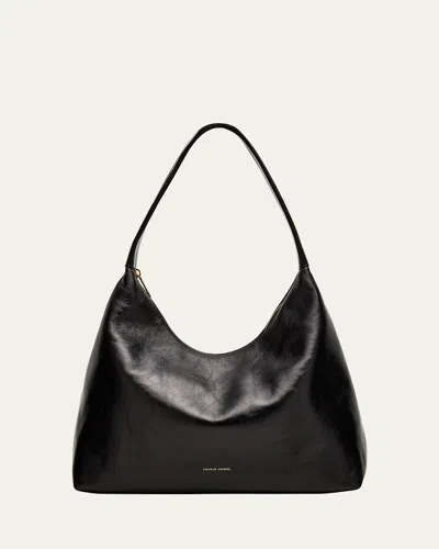 Mansur Gavriel Candy Crinkled Leather Hobo Bag In Black