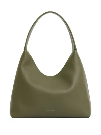 Mansur Gavriel Candy Hobo Logo-print Shoulder Bag In Green