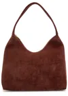 Mansur Gavriel Candy Hobo Suede Shoulder Bag In Chocolate