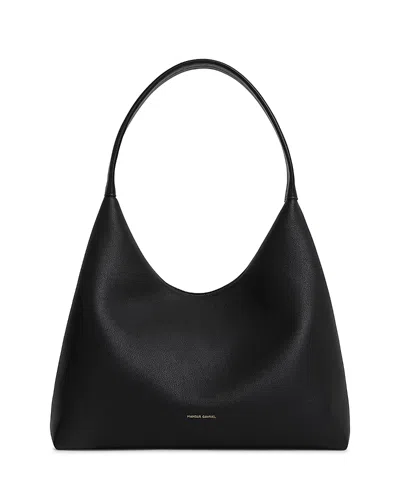 Mansur Gavriel Candy Pebbled Leather Shoulder Bag In Black