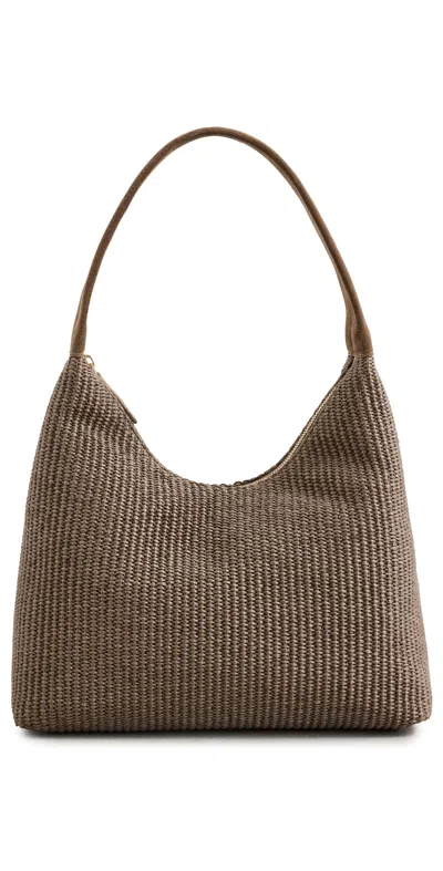 Mansur Gavriel Candy Raffia Hobo Bag Anise In Green