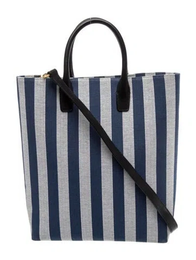 Pre-owned Mansur Gavriel Canvas Bucket Bag In Blue
