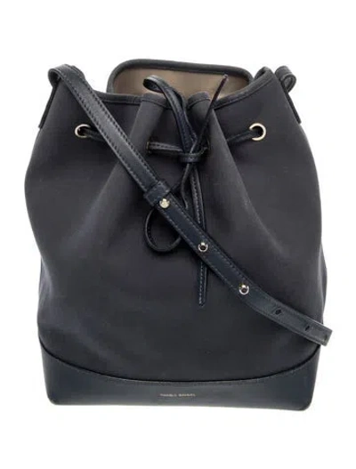 Pre-owned Mansur Gavriel Canvas Bucket Bag In Blue