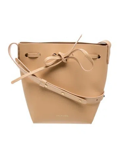 Pre-owned Mansur Gavriel Canvas Bucket Bag In Brown