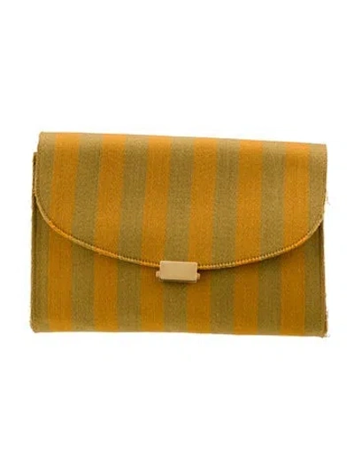 Pre-owned Mansur Gavriel Canvas Clutch In Orange