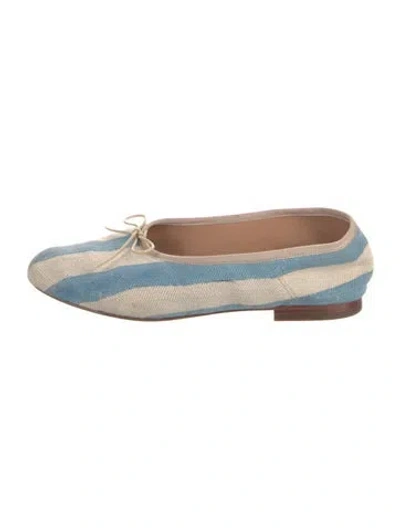 Pre-owned Mansur Gavriel Canvas Printed Ballet Flats In Neutral