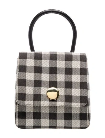 Pre-owned Mansur Gavriel Canvas Top Handle Bag In Black