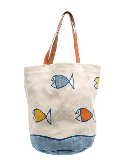 Pre-owned Mansur Gavriel Canvas Tote In Blue