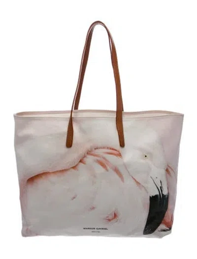 Pre-owned Mansur Gavriel Canvas Tote In Gray