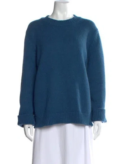 Pre-owned Mansur Gavriel Cashmere Crew Neck Sweater In Blue