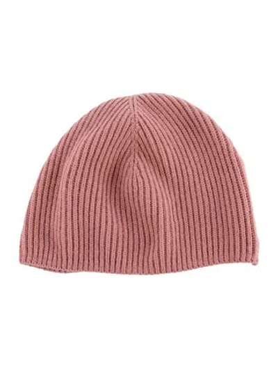 Pre-owned Mansur Gavriel Cashmere Rib Knit Beanie In Pink