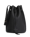 Mansur Gavriel Champagne Small Leather Bucket Bag In Black/gold