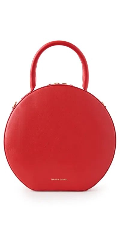 Mansur Gavriel Circle Leather Bag In Red