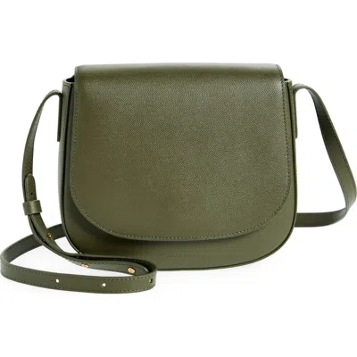 Mansur Gavriel Classic Pebbled Leather Crossbody Bag In Woodland