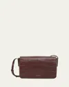 Mansur Gavriel Clio Flap Croc-embossed Leather Crossbody Bag In Brown