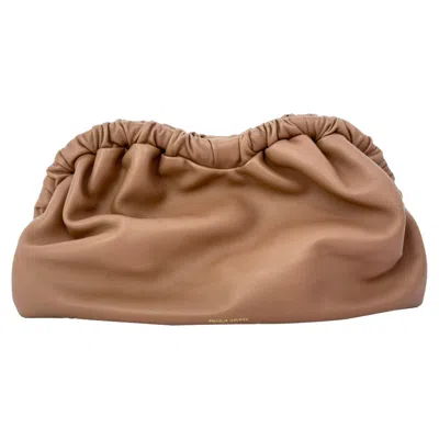 Mansur Gavriel Cloud Clutch Bag In Brown Lamb Leather