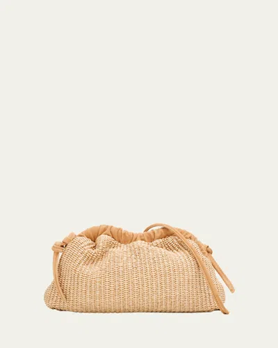 Mansur Gavriel Cloud Mini Woven Raffia Clutch Bag In Neutral