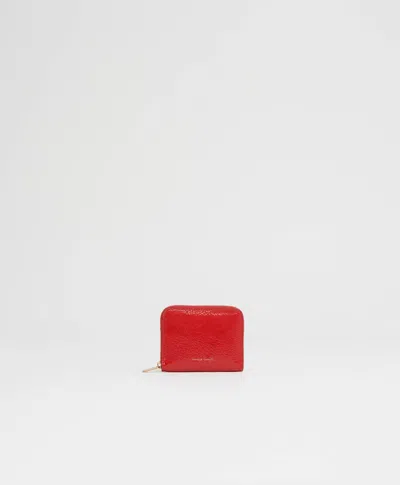 Mansur Gavriel Compact Zip Case In Poppy Naplak