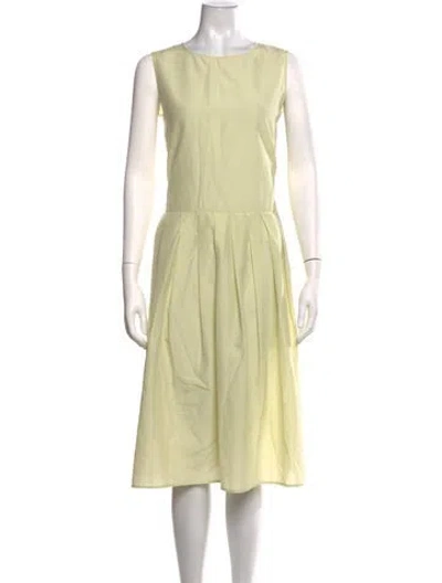 Pre-owned Mansur Gavriel Crew Neck Midi Length Dress In Yellow