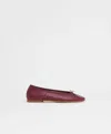 Mansur Gavriel Dance Lambskin Bow Ballerina Flats In Burgundy
