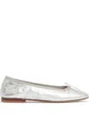Mansur Gavriel Dance Ballerina Flats Crinkle Silver In Silver