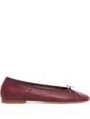Mansur Gavriel Dance Lambskin Bow Ballerina Flats In Burgundy
