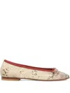 Mansur Gavriel Dance Snake-print Leather Ballet Flats In Neutral